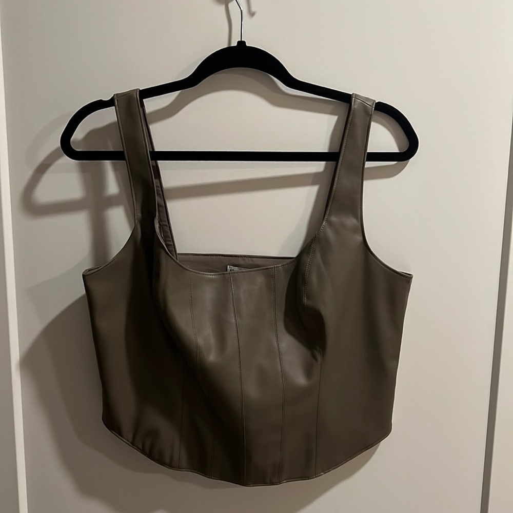 NWT Abercrombie and Fitch Vegan Leather Bustier Top
